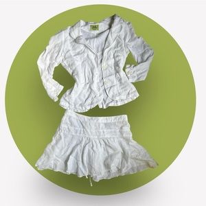 🧖‍♀️JUICY COUTURE linen blazer skirt set🧖‍♀️